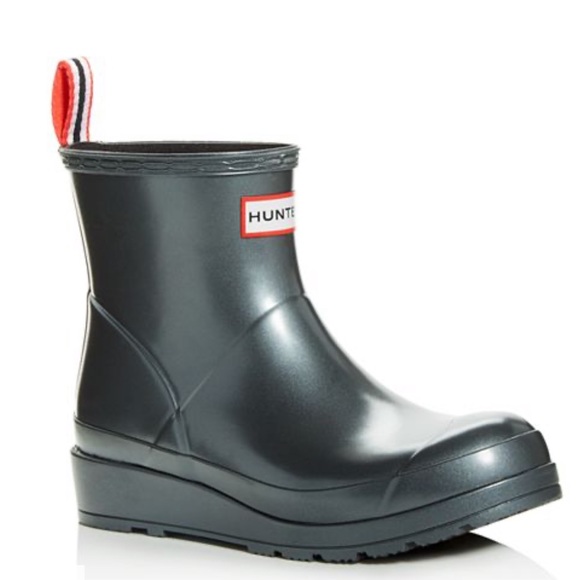 Hunter Shoes - NWT Hunter Original Short Play Boots Metallic Gray